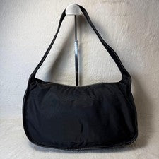 PRADA Triangle Logo One-Shoulder Hobo Testament Nylon #QYGB8P