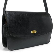 Old Coach Turnlock Shoulder Bag, Black, Made in Italy #QY55HB