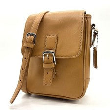 OLD Coach Mini Shoulder Bag, Beige Leather #QYD2UT