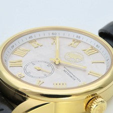 Hunting World Watch HWM060 Stainless Steel Leather Gold Black Dial Silve #QY3NAX