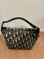 DIOR Trotter D-Logo Canvas Leather Handle Handbag #QY7RG4