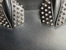 CHRISTIAN LOUBOUTIN black leather tote bag with studs #QY0N62