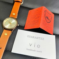 vie Handmade Watch, Tochigi Leather Style, Retro Brass #QY7APK