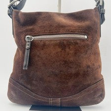 COACH Coach Shoulder Bag Suede Leather Brown #QY25HL