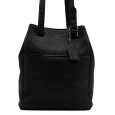 Old Coach 2-way Shoulder Bag, Bucket Style, Leather, Black #QY3FR5