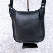Classic Old Coach Shoulder Bag 9135 Black Leather #QY7Y64