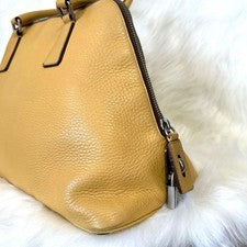 PRADA Classic Handbag Yellow Lightweight Canvas W34 H20 D15cm From Japanese #QYKE1I