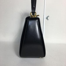 Salvatore Ferragamo Gancini 2-Way Handbag Black Leather Strap #QYHFGK