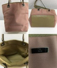 GUCCI Handbag Pink Canvas Beige Leather Shoulder Bag W24 H28 D10cm Dust #QY85K9