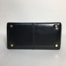 Salvatore Ferragamo Gancini 2-Way Handbag Black Leather Strap #QYHFGK