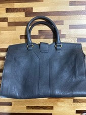 SAINT LAURENT genuine leather handbag, A4 size, gray. #QY741D