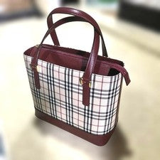 BURBERRY Checkered Bordeaux Handbag #QY5DAB