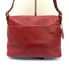 Old Coach Messenger Bag, Club Tan Leather, Red Charm #QY1Q2Y