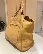 miu miu beige leather tote bag
