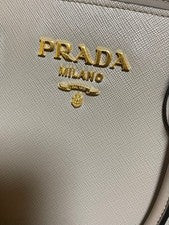 PRADA Saffiano 2-way handbag Gray #QYG540