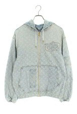 Louis Vuitton Virgil Abloh NBA Hoodie Denim Parka Blue Size 48 Pre-Owned