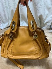 Chloe Paraty Beige Leather Handbag Card Bag Included Women #QYIHIV