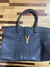 SAINT LAURENT genuine leather handbag, A4 size, gray. #QY741D