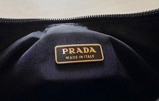 PRADA accessory pouch mini bag, Pocono nylon, black, triangular shape. #QY4IX6
