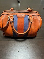 GUCCI Orange Leather Handbag Shoulder Bag W32 H15 Department Store #QYE6FV