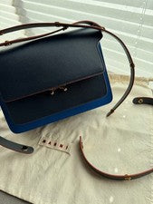 MARNI Trunk Bag M Navy Blue #QYC2HZ
