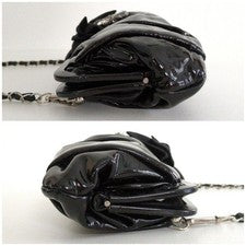 Good condition Miu Miu Bijou 2way enamel bag opening crack bag bag black