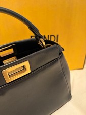 FENDI Mini Peekaboo Handbag, Black #QYE6FA