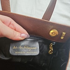 FERRAGAMO ribbon handbag - decluttering Brown #QY3X2D
