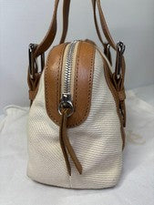 Chloé canvas and leather mini Boston bag/handbag #QY2691