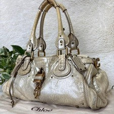 Chloe Paddington Metallic Gold Leather Handbag #QY6V8X