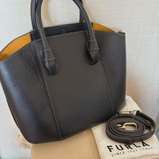 FURLA Mia Stella Tote Bag Black/Yellow #QYJAGF