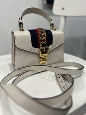 GUCCI White Leather Handbag Shoulder Bag White Spring Outfit #QYH7DP