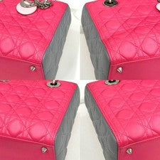 DIOR Lady Dior Cannage Tricolor Pink / Light Gray W24×H20×D12c #QY3GPN