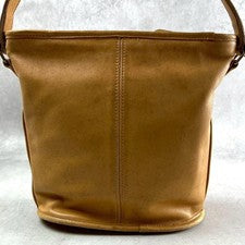 COACH Old Coach Leather Shoulder Bag, Camel, Classic, Made in USA #QY2KS1