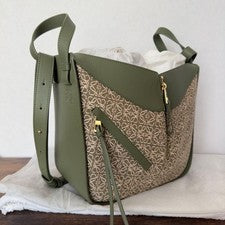 LOEWE Hammock Small Avocado Green Jacquard Leather Bag #QY09WK
