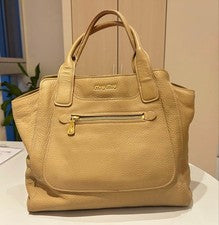 miu miu beige leather tote bag