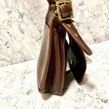 Old Coach shoulder bag, brown, flap, leather. #QYJYF0