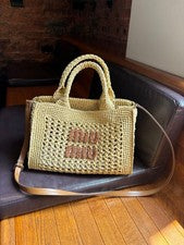 miu miu raffia tote bag basket bag 2way