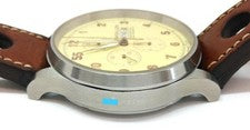 RAIDILLON Valjoux Chronograph Yellow Dial Ltd Brown Leather 48mm #QYIVMV