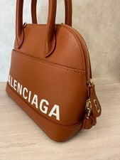 BALENCIAGA Top Handle Bag Brown Leather Women #QYEUMX