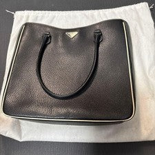 PRADA Black leather tote bag #QYJ3Y1