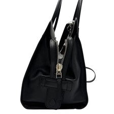 TOD'S Double T 2-way Handbag Leather Black Women #QY6031