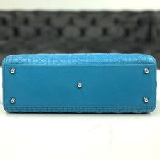 DIOR Lady Dior Large Cannage Aqua Blue W32×H25×D12cm Lambskin #QY8E6M
