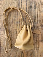 90s OLD COACH Leather Drawstring Bag #QYB5PM