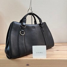 LOEWE Camossio Anagram Handbag, Leather, Black #QY8DMJ