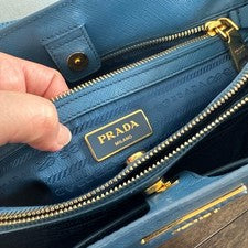 PRADA Saffiano 2-way handbag, blue #QYAIE0