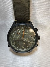 TIMEX Intelligent Quartz World Watch, Olive Green #QYAAJO