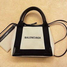 BALENCIAGA Navy Cabas XS 2-way bag #QYHELE