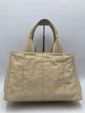 PRADA Canapa M-size DELAVE Tote Bag, Beige #QYE5TM