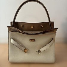 TORY BURCH Lee Radziwill Double Bag (Handbag/Shoulder Bag, 2-way) Beige #QY31SB